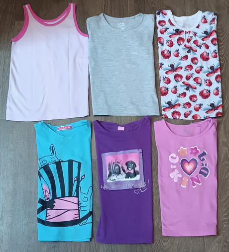 6x dívčí trička s krátkým rukávem,vel.98/104, lupilu,98