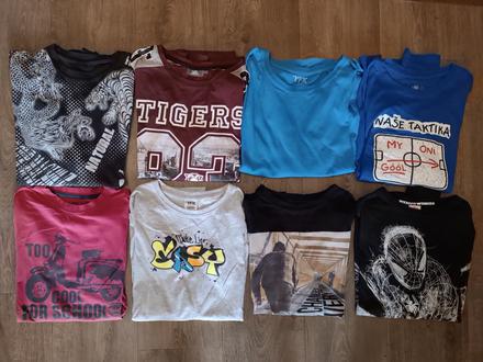 8x chlapecká trika s dlouhým rukávem, vel.158/164, 158