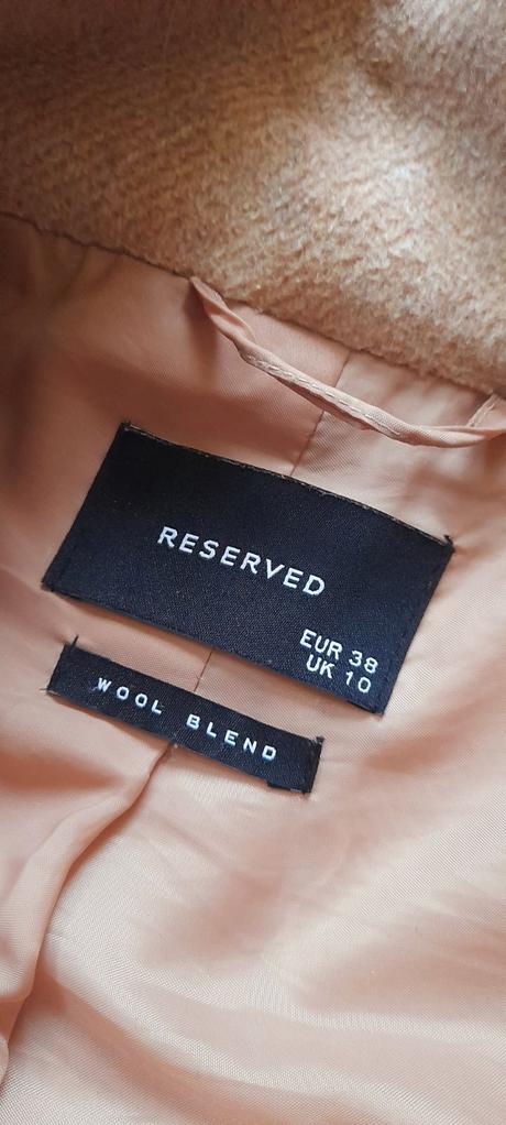 Reserved béžový zimní kabát wool blend, reserved,38