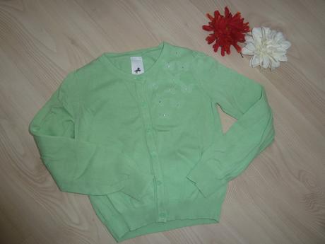 Basic lehký svetřík na knoflíky s motýlky štěpa, c&a,116