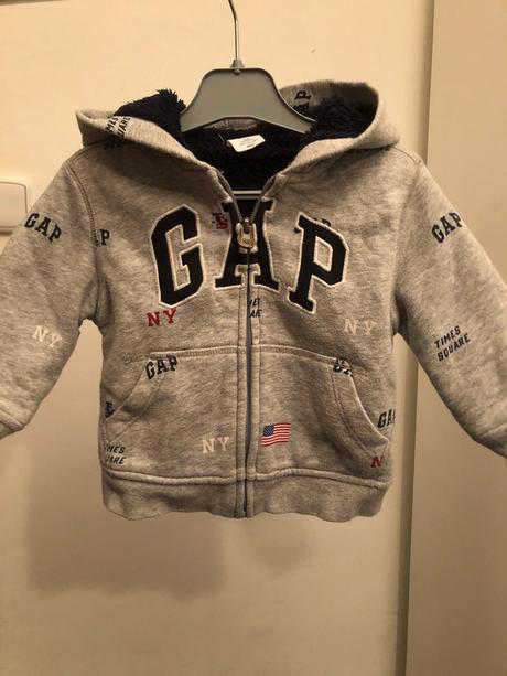 Šedá mikina s kožíškem, gap,80