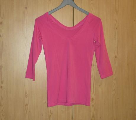 Tmavě růžové dámské tričko s 3/4 rukávem guess, guess,s