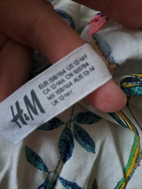 Šaty s papoušky, h&m,158