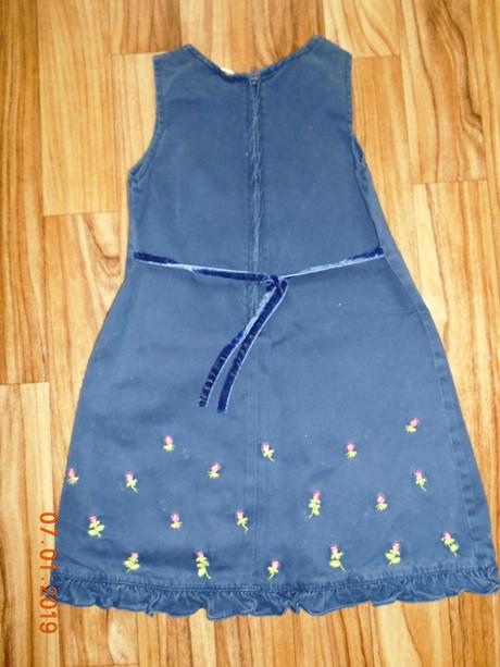 Riflové šaty/ zásterka do školky, h&m,110