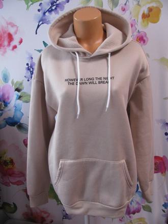 Béžová mikina s kapucí / unisex, m