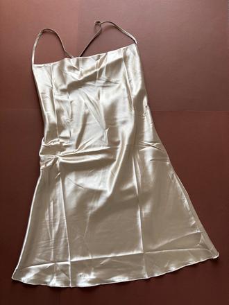 D79/ saténová košilka šampaňské barvy - v.s, xs