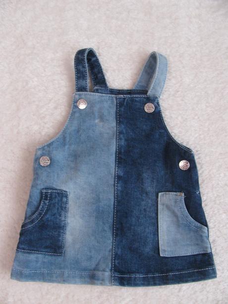 Džínová elastická šatovka v.2-3 měs., f&f,62