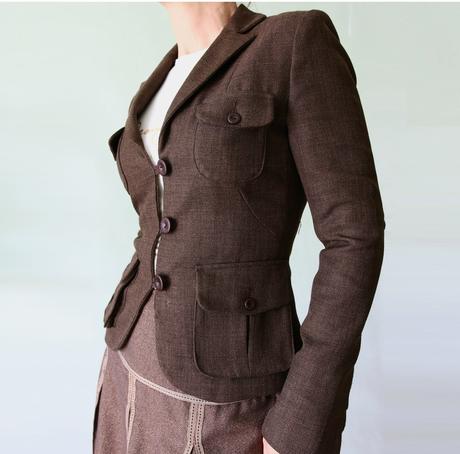 Hnědé sako s nakládanými kapsami orsay vel.xxs-32, orsay,xs