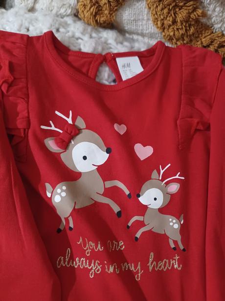 Vánoční komplet h&m se zvířátky, h&m,68