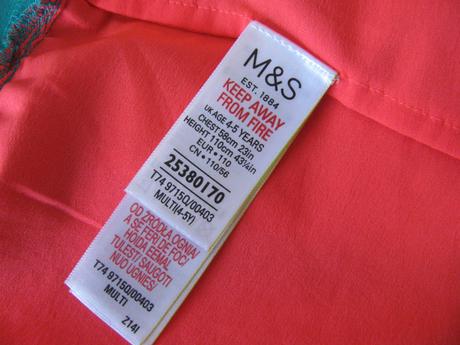 Krásné dlouhé letní dívčí šaty m&s, marks & spencer,110
