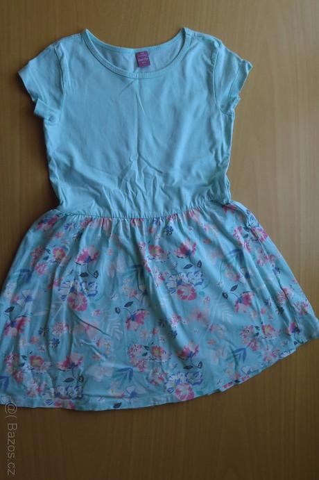 Tyrkysové šaty s květinami, dopodopo,128