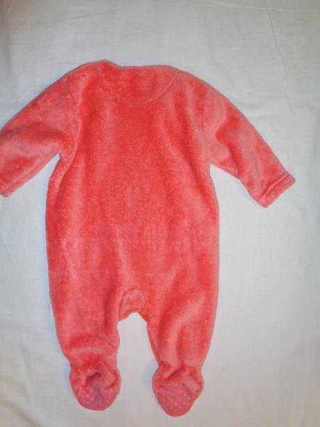 Luxusní oranžovorůžový flízový overal s myškou, 62