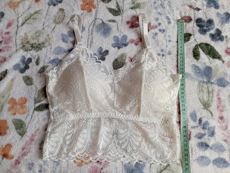 Bílá krajková braletka, h&m,m