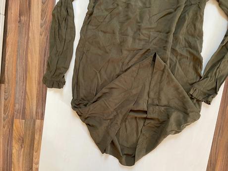 Khaki šaty s prostřiženými zády, nebo tunika, vel, h&m,s