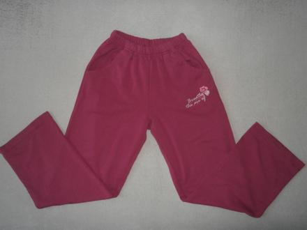 Tepláky růžové,vel.128/134, 128