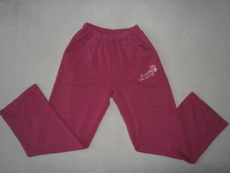 Tepláky růžové,vel.128/134, 128