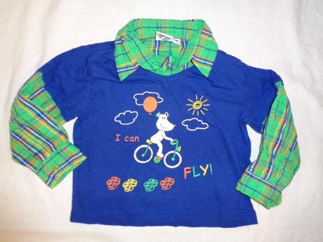 Nádherné tričko - košile - dva v jednom - pejsek, baby club,86