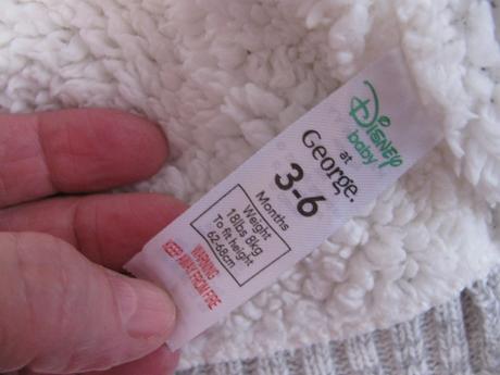 Šedý zateplený mikinový svetřík s kapucí v.3-6 měs, disney,68