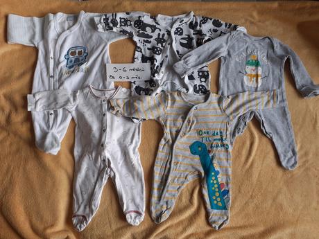 Dětský overal dlouhý rukáv nohavice 3-6 měsíců, 56