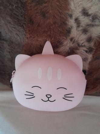 Taštička, peněženka malá gumová růžová,