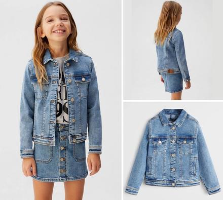 Holčičí džínová bunda mango světlá vel. 128, mango,128