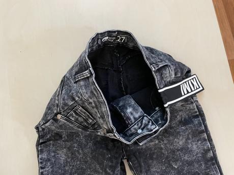 Plísňové džíny/skinny, vel w 27, cca xs, fb sister, xs