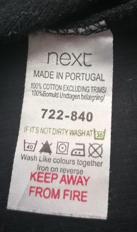 Bavlněné černé tričko next vel 140, next,140