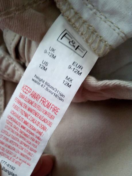 Kalhoty zn.f&f vel.80, f&f,80