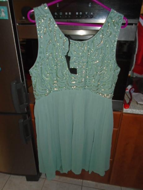 Luxusní šaty mint vel 48, 48