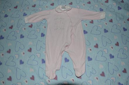 Růžový teplý overal s výšivkou, 68