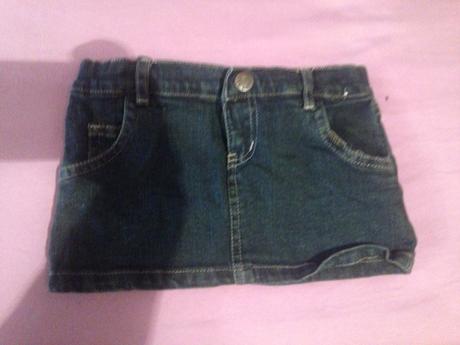 Dívčí riflová sukně srdíčka vel. 92 - 98, 92