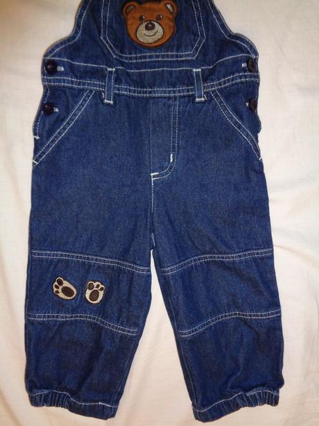 Luxusní riflové laclové kalhoty s medvídkem, early days,86