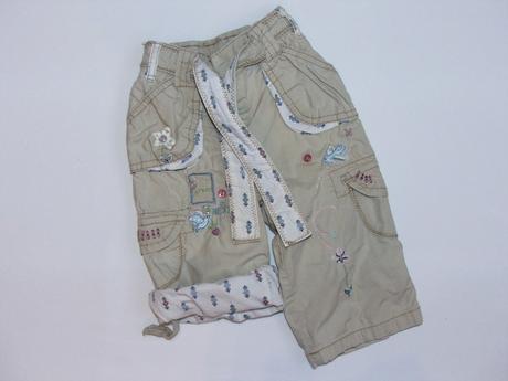 H163 podšité plátěné roll up kalhoty vel. 74, next,74