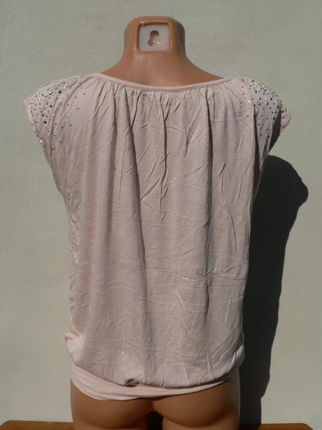 Světlounce růžový zdobený top h&m - vel.xs, h&m,xs
