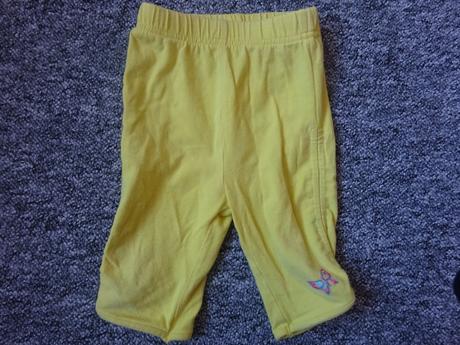 Žluté tříčtvrťáky s motýlkem, vel. 86, dopodopo,86