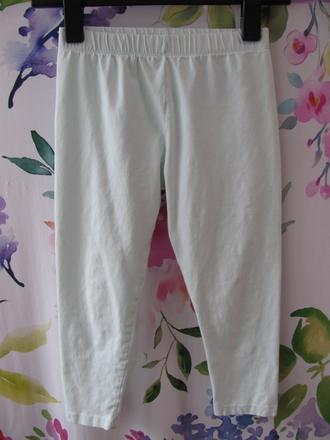 Mátově zelené 3/4 elastické bavlněné legíny, 158