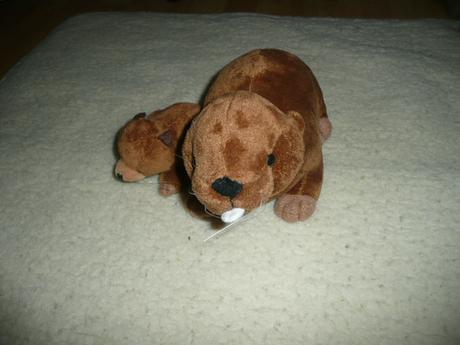 Plyšák bobr máma a miminko, 