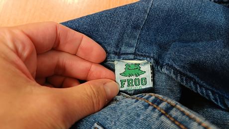 Riflové šaty s laclem, frog,104