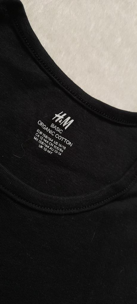H&m černé bavlněné tílko, h&m,164