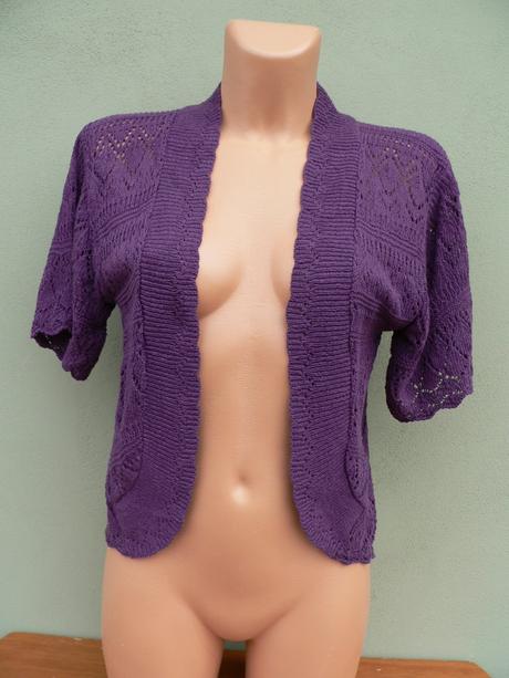 Fialový svetřík bolerko muizz anglie - vel.38/40, 38