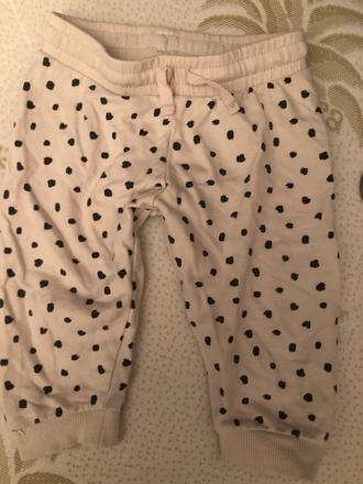 Smetanové tenké tepláčky s tkaničkou, 68