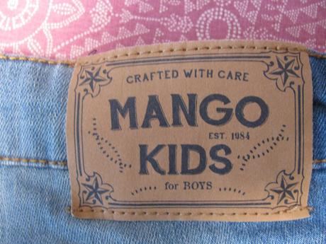 Džínové strečové kraťasy mango kids, mango,140