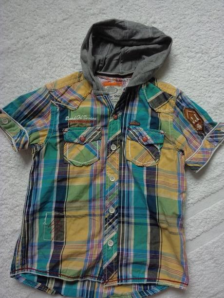 Kostičkovaná košile s kapucí shirt shrunk, 122