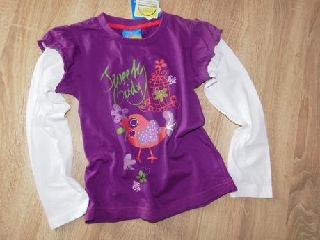 Dívčí bavlněné triko-dlouhý rukáv, topolino,122