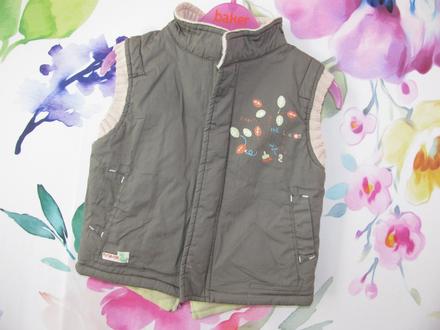 Chlapecká tmavě šedá vesta s hřejivou podšívkou, 80