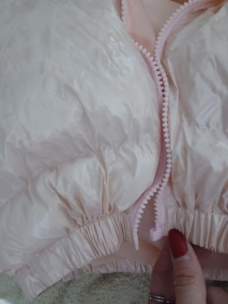 Růžová krátká lesklá bunda shein s / 158/164, s