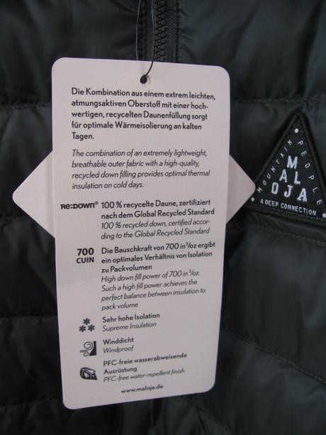 Přechodová péřová bunda s kapucí maloja, xl