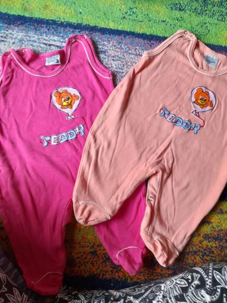 Dvoje dupačky růžové teddy, 68