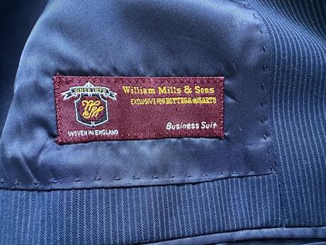 Pánský vlněný modrý oblek bottega del sarto, v. 48, 48