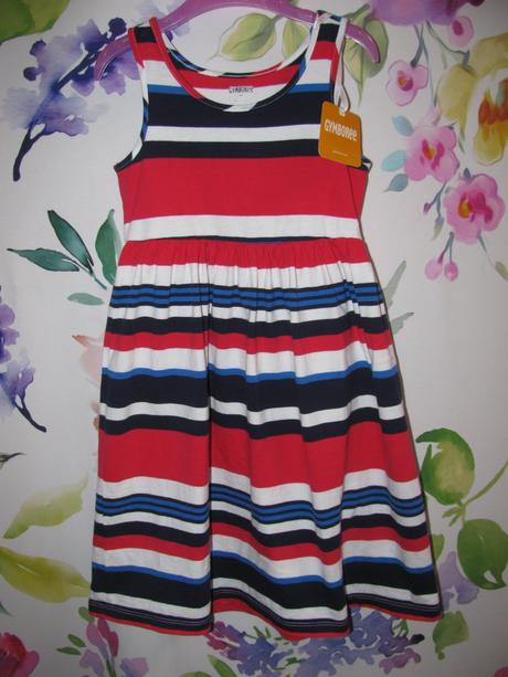 Letní bavlněné pružné pruhované šaty, gymboree,104